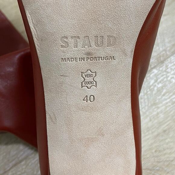 Staud Wally Tall Boots In Red Pinot Leather 10 NWOB - Picture 6 of 8